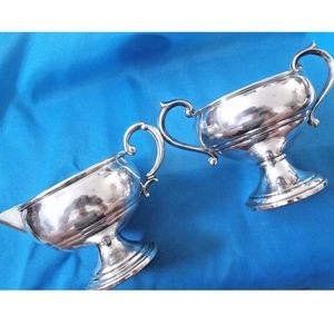 vintage F.B. ROGERS & ARROWSMITH  Sterling Silver Milk Jug and Sugar Bowl